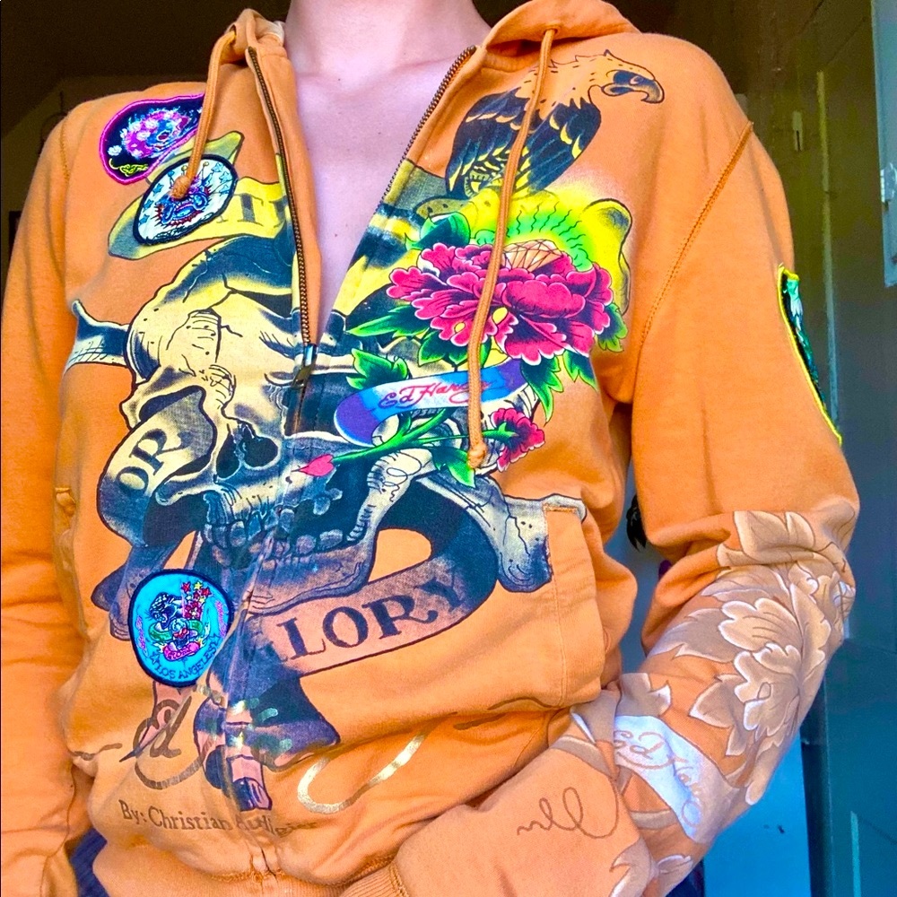 AMAZING ED HARDY ZIP UP 🍊